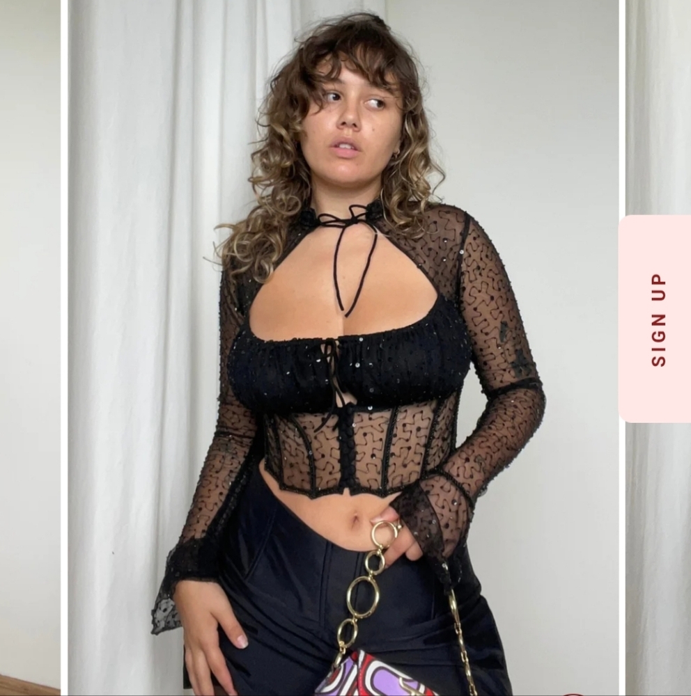 Dyspnea vampress beaded top XL
